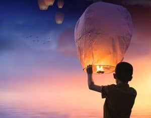 Loslaten wensballon